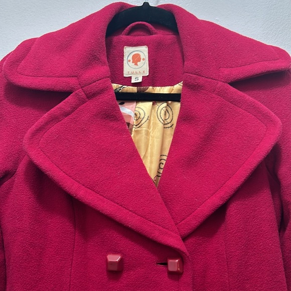 Magenta Pea Coat - Picture 2 of 3